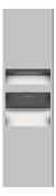 Front Image of CombinationUnit SemiRecessed ASIJDMacDonald HandDryer PaperDispenser WasteBin 26L