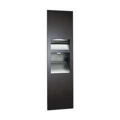 64672-2-41_ASIJDMacDonald_Turbo_3in1_Hand_Dryer_Piatto_Matte_Black.png Image of CombinationUnit Recessed ASIJDMacDonald Piatto HandDryer PaperDispenser WasteBin 26L