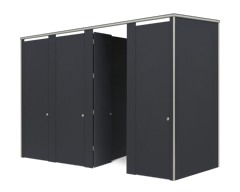 Frontal Floor to Ceiling Full Privacy Angle.png Image of CubicleArray FloorToCeilingMounted ASIJDMacDonald Tranquility