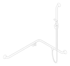 3D Documentation Image of ShowerRail TShape ASIJDMacDonald Corner LH ShowerKit