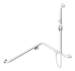 3D Shaded Image of ShowerRail TShape ASIJDMacDonald Corner LH ShowerKit