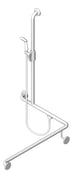 3D Shaded Image of ShowerRail TShape ASIJDMacDonald Corner RH ShowerKit