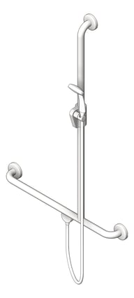 3D Shaded Image of ShowerRail TShape ASIJDMacDonald RH ShowerKit