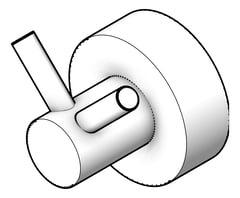 3D Shaded Image of RobeHook SurfaceMount ASIJDMacDonald Double Chrome