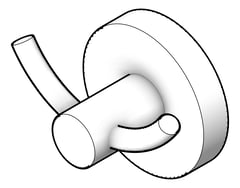 3D Shaded Image of RobeHook SurfaceMount ASIJDMacDonald Lilla