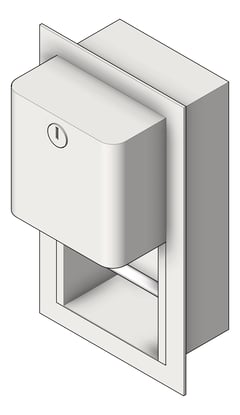 3D Shaded Image of ToiletRollHolder SemiRecessed ASIJDMacDonald Roval HideARoll Twin