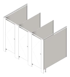 3D Shaded Image of CubicleArray FloorMounted ASIJDMacDonald Tranquility TallerDoor