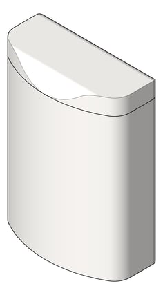 3D Shaded Image of SanitaryWasteBin SurfaceMount ASIJDMacDonald Roval