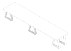 3D Documentation Image of Bench FloorMount ASI Hardwood