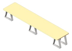 3D Shaded Image of Bench FloorMount ASI Hardwood