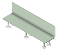 3D Shaded Image of Bench FloorMount ASI Plastic