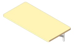 3D Shaded Image of Bench WallMount ASI Hardwood