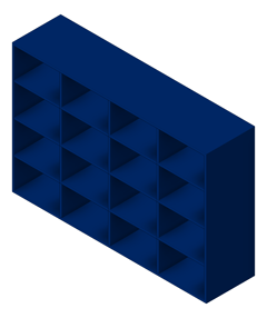 3D Shaded Image of CubbyShelves Phenolic ASI