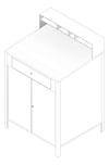 3D Documentation Image of Desk FloorMount ASI CabinetShop