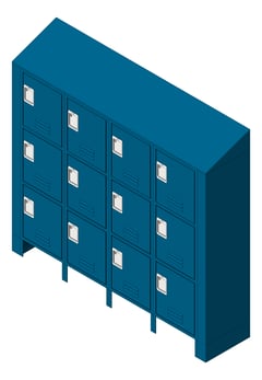 3D Shaded Image of LockerArray Metal ASI Traditional