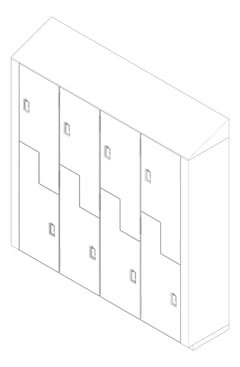 3D Documentation Image of LockerArray Phenolic ASI TraditionalPlus