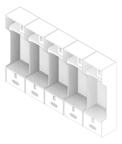 3D Documentation Image of LockerArray Plastic ASI Pro HDPE