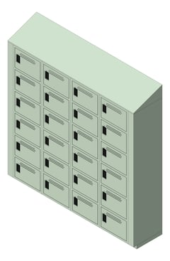 3D Shaded Image of LockerArray Plastic ASI TraditionalPlus