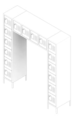 3D Documentation Image of Locker Metal ASI Traditional 16Person