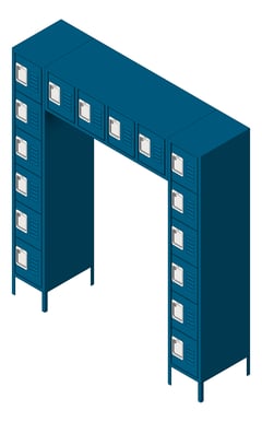 3D Shaded Image of Locker Metal ASI Traditional 16Person
