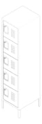 3D Documentation Image of Locker Metal ASI Traditional FiveTier
