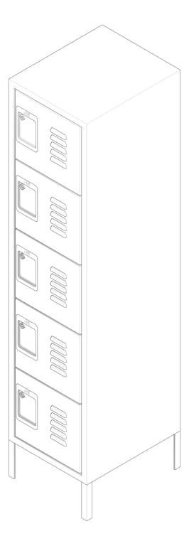 3D Documentation Image of Locker Metal ASI Traditional FiveTier
