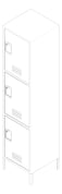3D Documentation Image of Locker Metal ASI Traditional TripleTier