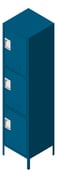 3D Shaded Image of Locker Metal ASI Traditional TripleTier