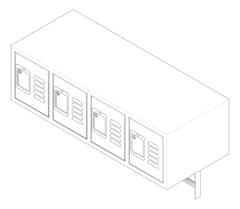 3D Documentation Image of Locker Metal ASI Traditional WallMount