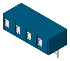 3D Shaded Image of Locker Metal ASI Traditional WallMount