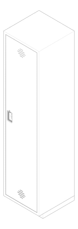 3D Documentation Image of Locker Plastic ASI TraditionalPlus SingleTier