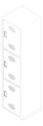 3D Documentation Image of Locker Plastic ASI TraditionalPlus TripleTier