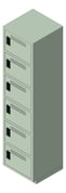 3D Shaded Image of Locker Plastic ASI Traditional SixTier