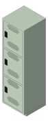3D Shaded Image of Locker Plastic ASI Traditional TripleTier