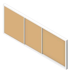 3D Shaded Image of Board Bulletin ASI HorizontalSliders NaturalCork Double