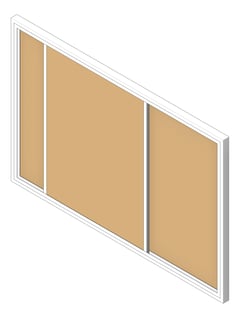 3D Shaded Image of Board Bulletin ASI HorizontalSliders NaturalCork Single