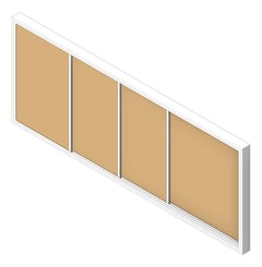 3D Shaded Image of Board Bulletin ASI HorizontalSliders NaturalCork Triple