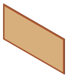 3D Shaded Image of Board Bulletin ASI NaturalCork Wood 9400
