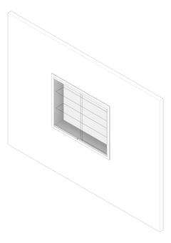 3D Documentation Image of Cabinet Recessed ASI DisplayCase SlidingGlass