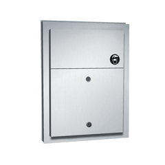 0472-1_ASI-PartitionMountedDualAccessNapkinDisposal.png Image of SanitaryDisposal PartitionMount ASI DualAccess