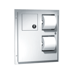 04813__ASI-DualAccessToiletTissueDispenserWithNapkinDisposal@2x1.png Image of ToiletTissueDispenser Recessed ASI Traditional Double