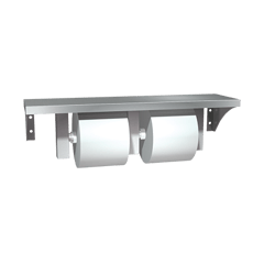0697-GAL_ASI-StainlessSteelShelfAndDoubleToiletTissueHolder@2x.png Image of ToiletTissueDispenser SurfaceMount ASI Double Shelf
