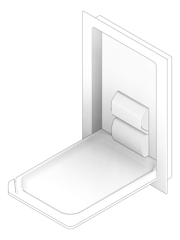 3D Documentation Image of BabyChangeStation Recessed ASI Vertical StainlessSteel