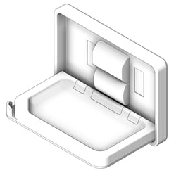 3D Shaded Image of BabyChangeStation SurfaceMount ASI Horizontal PlasticStainlessSteel