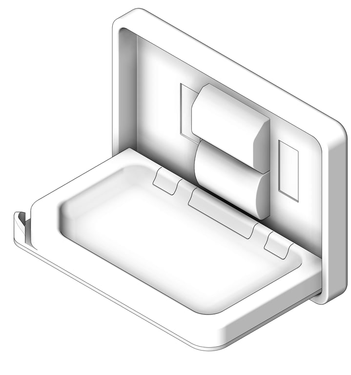 BabyChangeStation SurfaceMount ASI Horizontal PlasticStainlessSteel