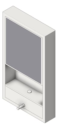 3D Shaded Image of Cabinet SurfaceMount ASI Traditional Shelf SoapDispenser TowelDispenser