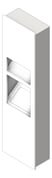 3D Shaded Image of CombinationUnit Recessed ASI Piatto PaperDispenser HandDryer 6.8Gal