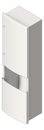 3D Shaded Image of CombinationUnit Recessed ASI Roval RollPaperDispenser Battery 13.5Gal