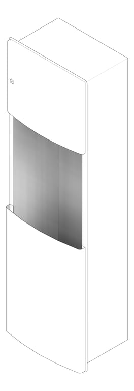 3D Documentation Image of CombinationUnit Recessed ASI Roval RollPaperDispenser Electric 17.8Gal