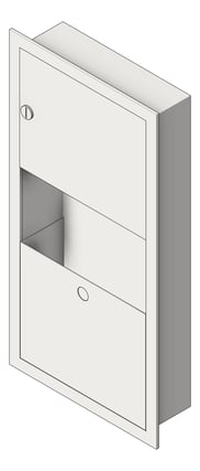 3D Shaded Image of CombinationUnit Recessed ASI Traditional PaperDispenser 2Gal